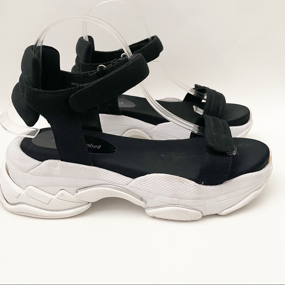 Jeffrey Campbell Black & White Chunky Sport Platform Sandals
